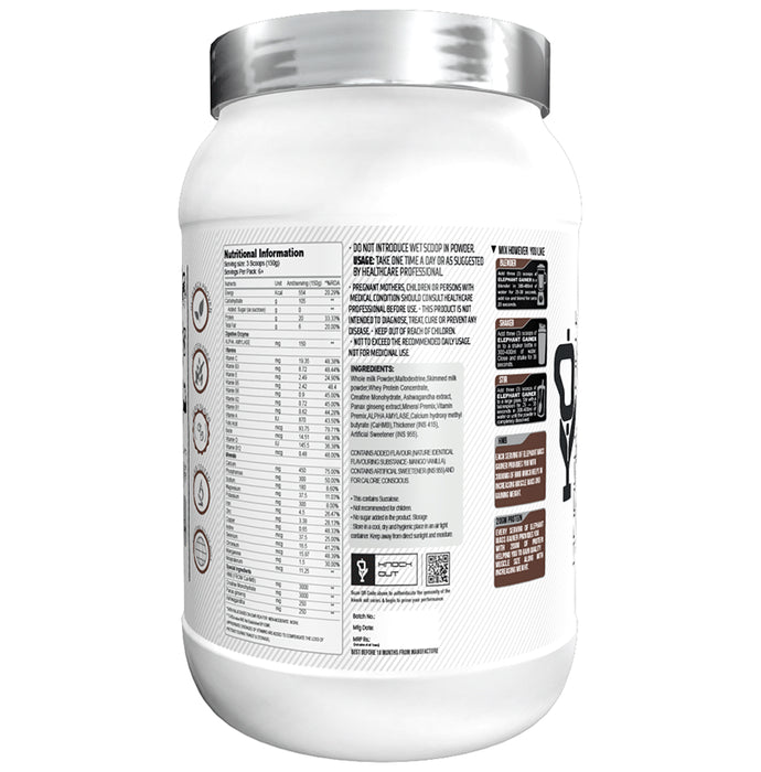 Knockout The Elephant Premium Mass Gainer Powder Mango Vanilla with Free Shaker