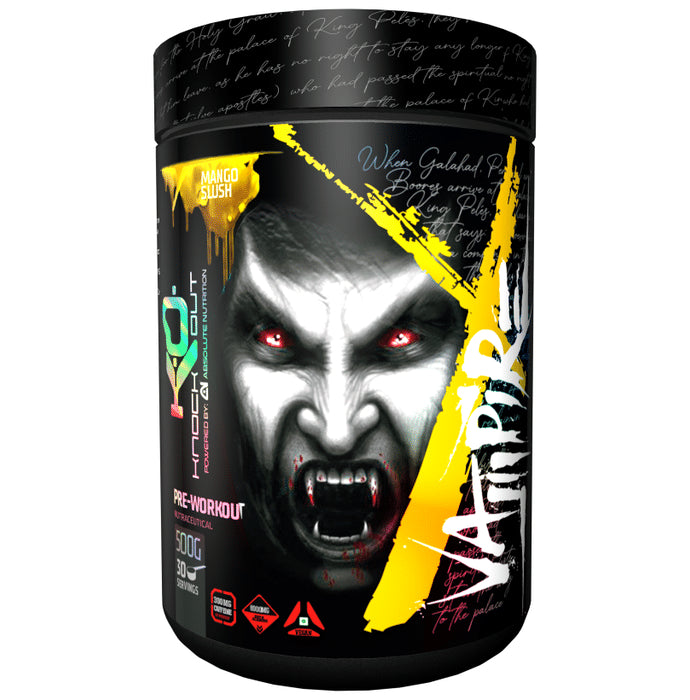 Knockout Vampire Pre-Workout Powder Mango Slush with Free Shaker - Classic Derma