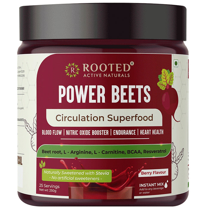 Rooted Active Naturals Power Beet Circulation Superfoods Powder - Classic Derma