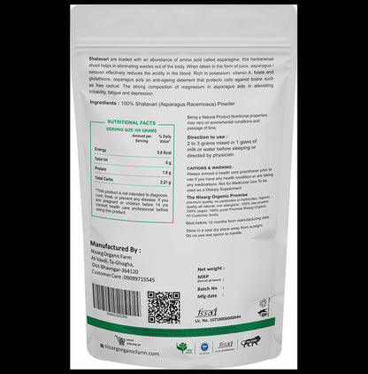 Nisarg Organic Farm Premium Quality Shatavari Powder