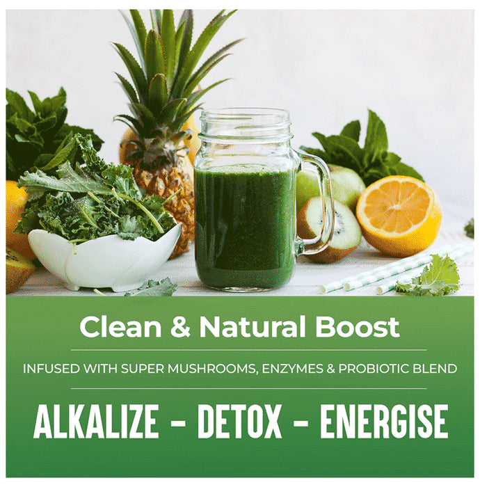 Rooted Active Naturals Super Greens Infused with Super Mushrooms , Enzymes & Probiotic Blend Powder