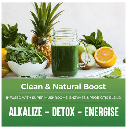 Rooted Active Naturals Super Greens Infused with Super Mushrooms , Enzymes & Probiotic Blend Powder