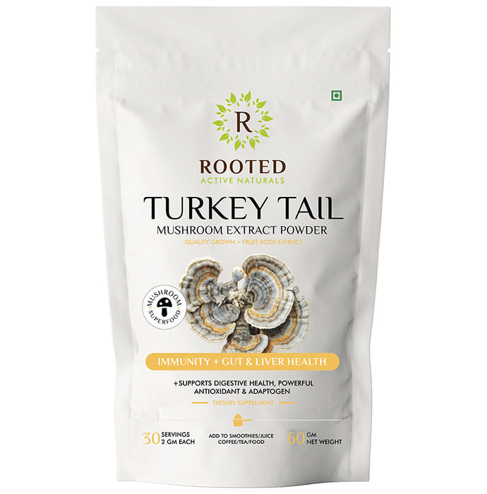 Rooted Active Naturals Turkey Tail Mushroom Extract Powder - Classic Derma