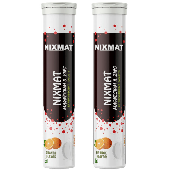 Nixmat Magnesium & Zinc Effervescent Tablet (15 Each) Orange - Classic Derma