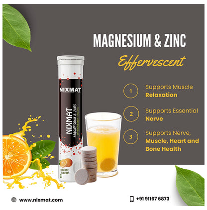 Nixmat Magnesium & Zinc Effervescent Tablet (15 Each) Orange