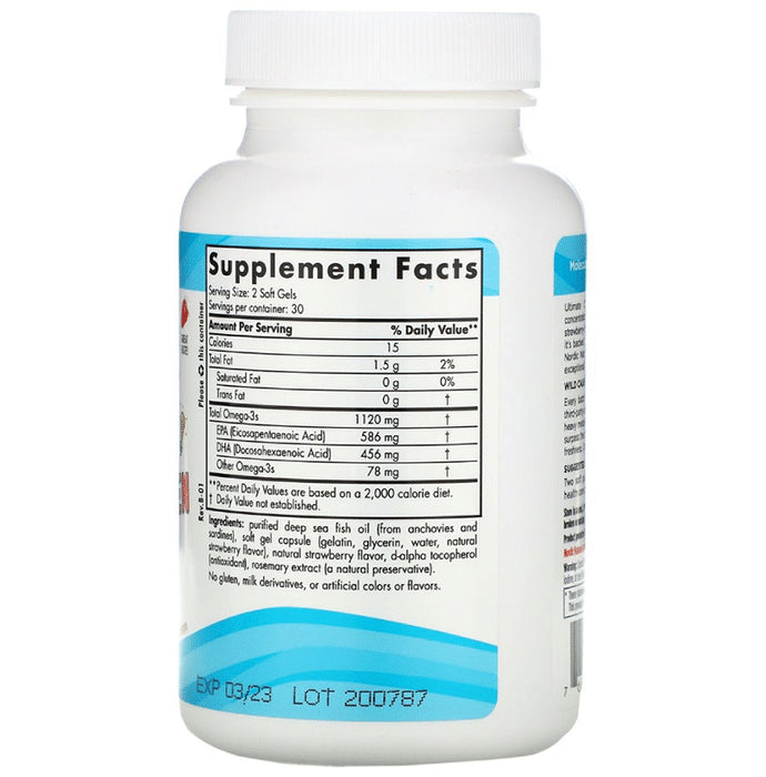 Nordic Naturals 12 to 18 Yrs Ultimate Omega 2x Teen Mini Soft gels for Brain Cells and Function Strawberry