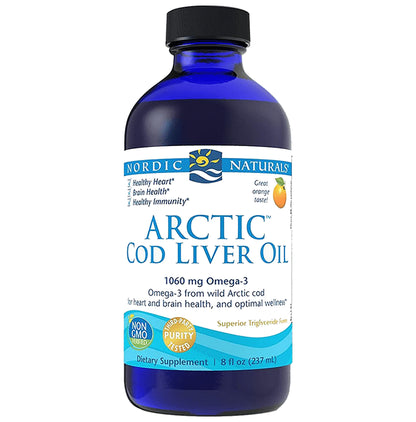 Nordic Naturals Arctic Cod Liver 1060mg Omega 3 for Heart & Brain Health Orange - Classic Derma