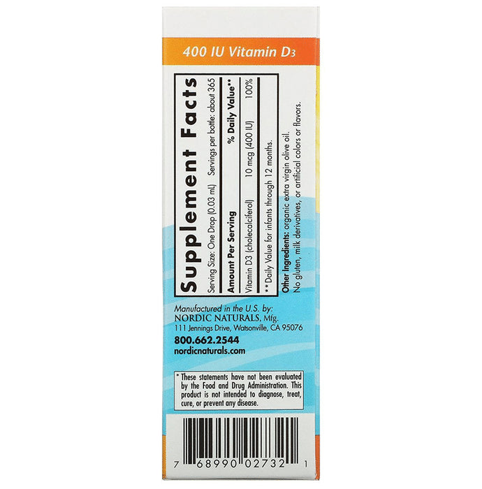 Nordic Naturals Baby's Vitamin D3 400 IU