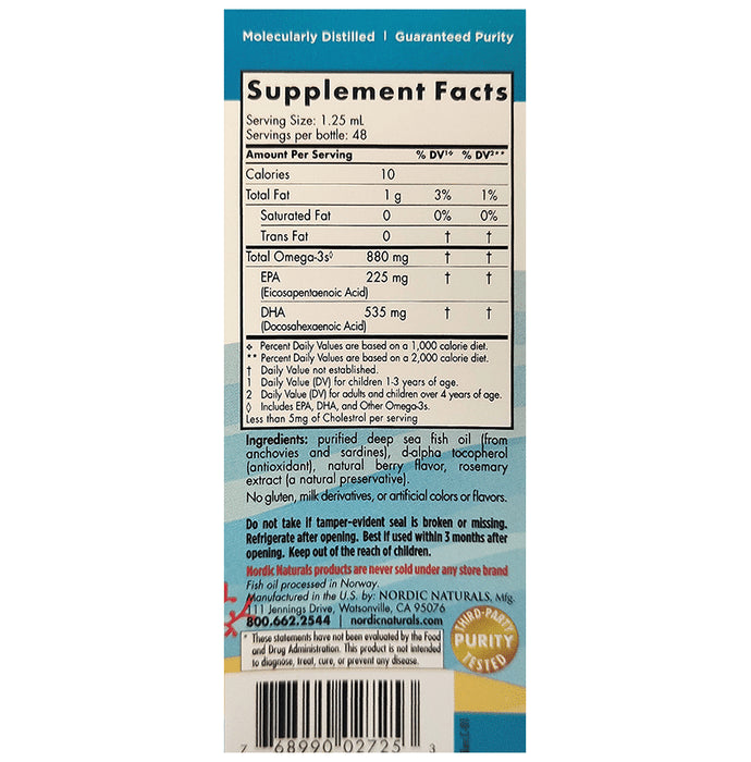 Nordic Naturals Children's DHA Xtra 880mg Omega 3