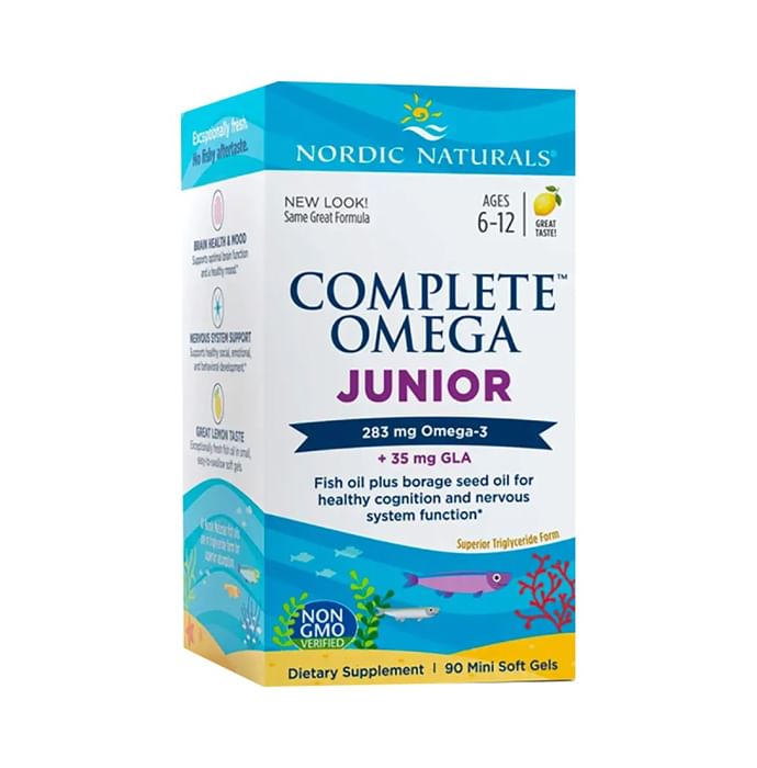 Nordic Naturals Complete Omega JR. 283mg Omega 3 + 35mg GLA Mini Softgel 6-12 yrs Lemon - Classic Derma