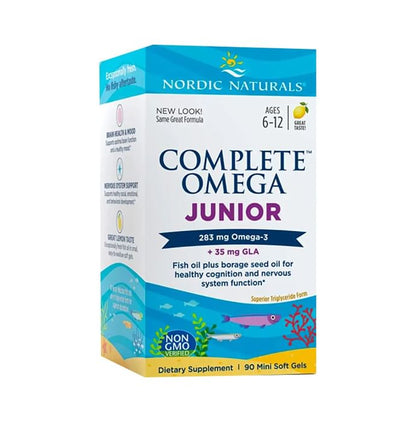 Nordic Naturals Complete Omega JR. 283mg Omega 3 + 35mg GLA Mini Softgel 6-12 yrs Lemon - Classic Derma