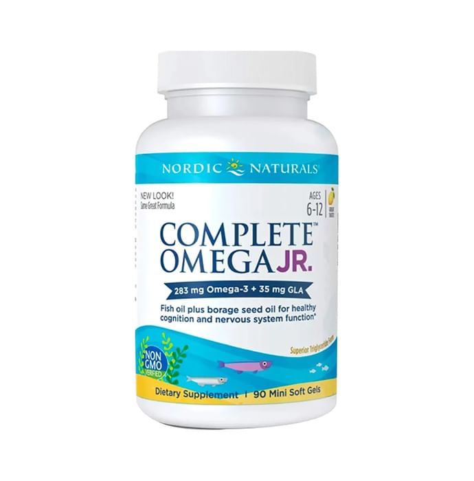 Nordic Naturals Complete Omega JR. 283mg Omega 3 + 35mg GLA Mini Softgel 6-12 yrs Lemon