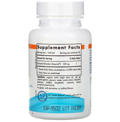 Nordic Naturals Coq10 Ubiquinol 100mg Soft Gels