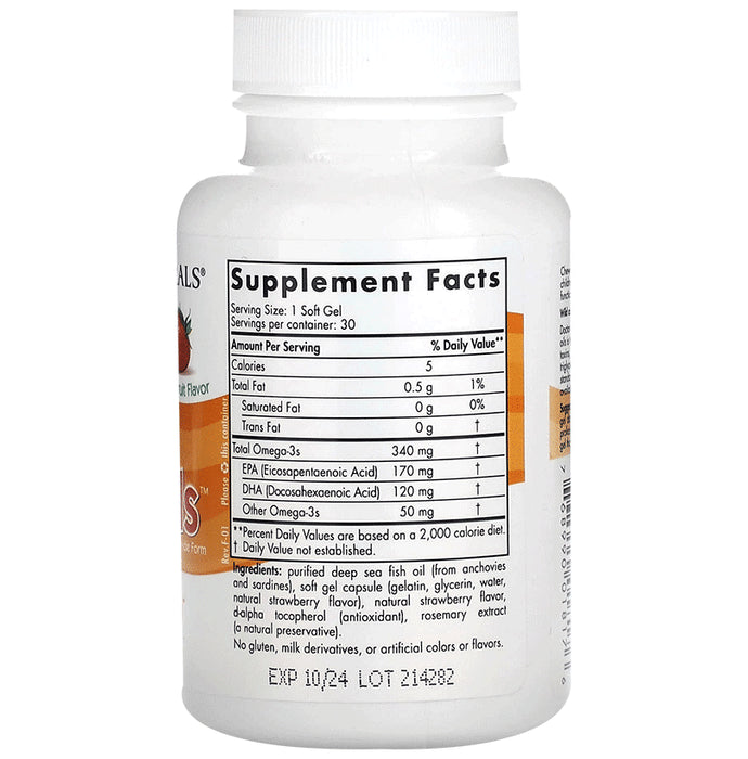 Nordic Naturals Daily Omega Kids 500mg Soft Gels for Brain & Visual Function Natural Fruit