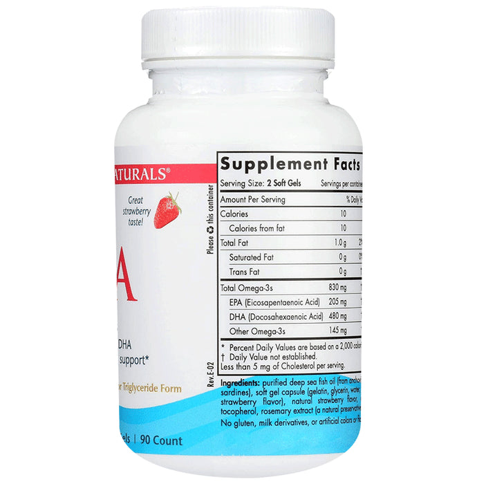 Nordic Naturals DHA 830mg Omega 3 Soft Gels for Brain and Nervous System Support Strawberry