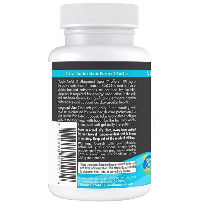 Nordic Naturals Nordic CoQ10 Ubiquinol Sport Soft Gelatin Capsule