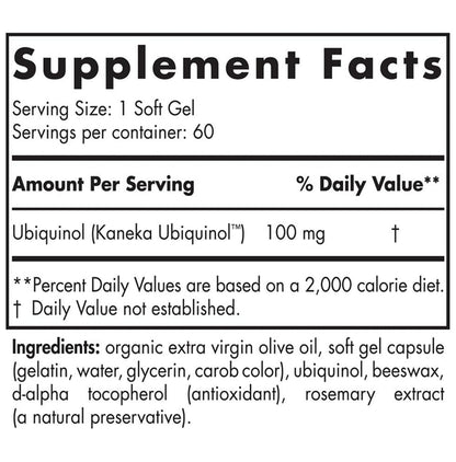 Nordic Naturals Nordic CoQ10 Ubiquinol Sport Soft Gelatin Capsule