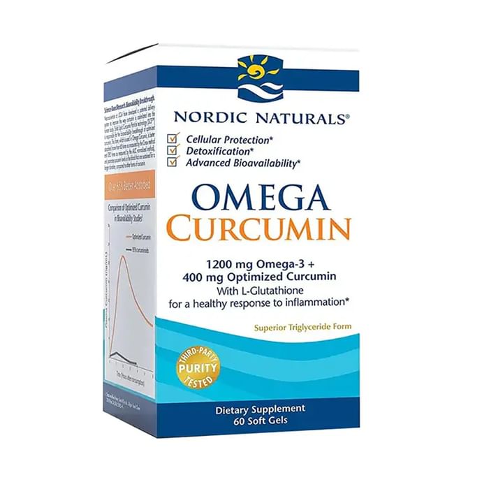 Nordic Naturals Omega 3 1200mg + 400mg Optimized Curcumin Soft Gels