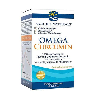 Nordic Naturals Omega 3 1200mg + 400mg Optimized Curcumin Soft Gels