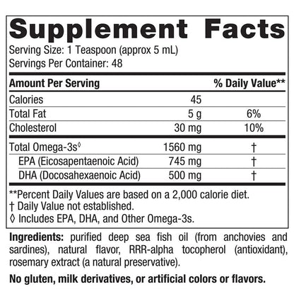 Nordic Naturals Omega 3 1560mg Dietary Supplement for Cognition, Heart Health and Immune Support