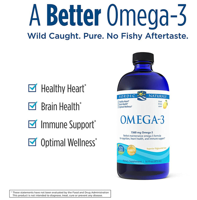 Nordic Naturals Omega 3 1560mg Dietary Supplement for Cognition, Heart Health and Immune Support