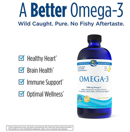 Nordic Naturals Omega 3 1560mg Dietary Supplement for Cognition, Heart Health and Immune Support