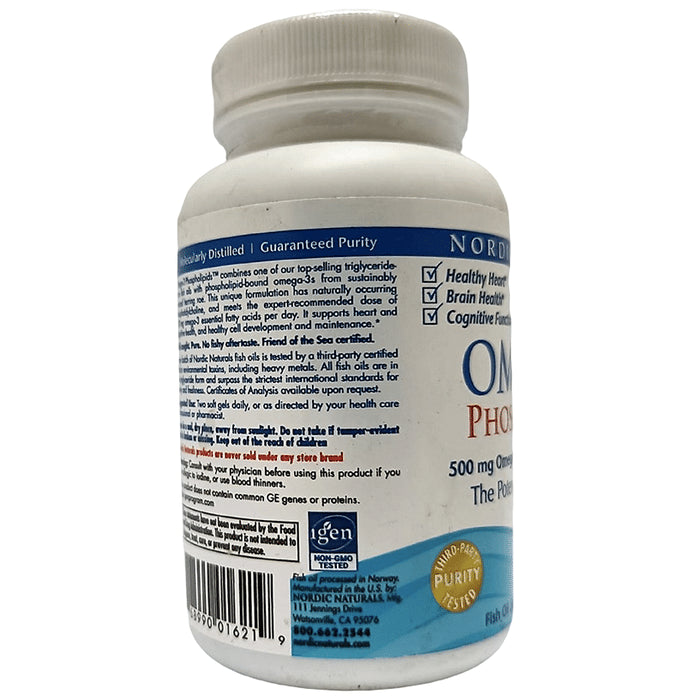 Nordic Naturals Omega 3 500mg + Phospholipids 350mg Soft Gel