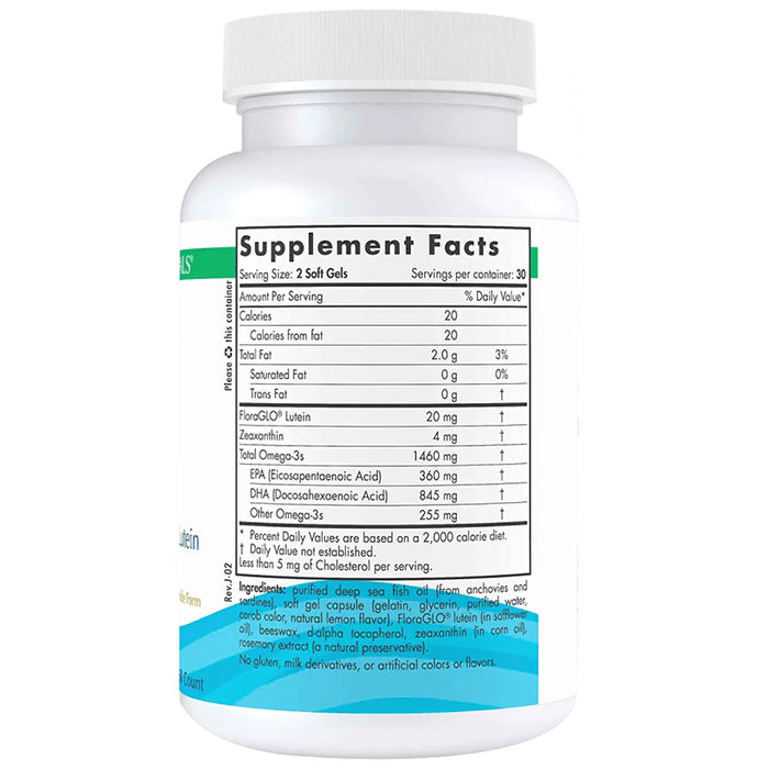 Nordic Naturals Omega 3 Vision 1460mg Soft Gels with Zeaxanthin & FloraGLO Lutein for Healthy Eyes and Vision