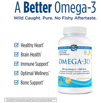 Nordic Naturals Omega-3D 690mg Softgel Lemon