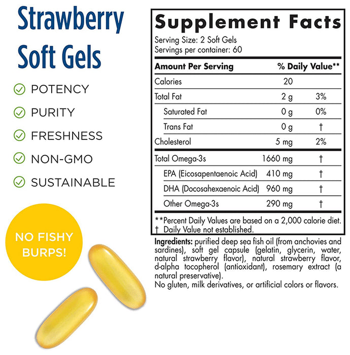 Nordic Naturals ProDHA 1000 Soft Gels Strawberry