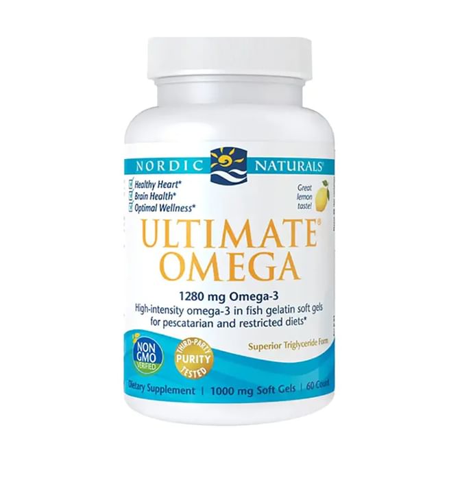 Nordic Naturals Ultimate High-Intensity Omega 3 1280mg Soft Gels for Healthy Heart, Brain Health and Optimal Wellness Lemon