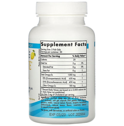 Nordic Naturals Ultimate High-Intensity Omega 3 1280mg Soft Gels for Healthy Heart, Brain Health and Optimal Wellness Lemon