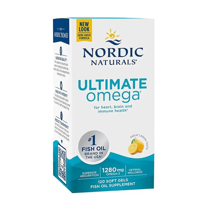 Nordic Naturals Ultimate High-Intensity Omega 3 1280mg Soft Gels for Healthy Heart, Brain Health and Optimal Wellness Lemon