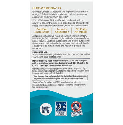 Nordic Naturals Ultimate Omega 3 2x 2150mg Soft Gel Great Lemon