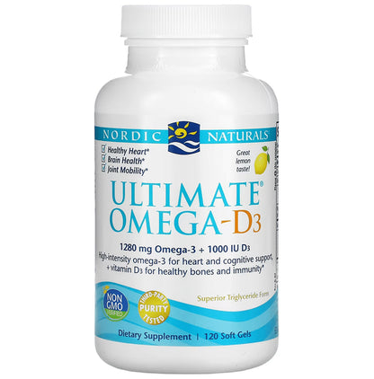 Nordic Naturals Ultimate Omega-D3 1280mg Soft Gel Lemon