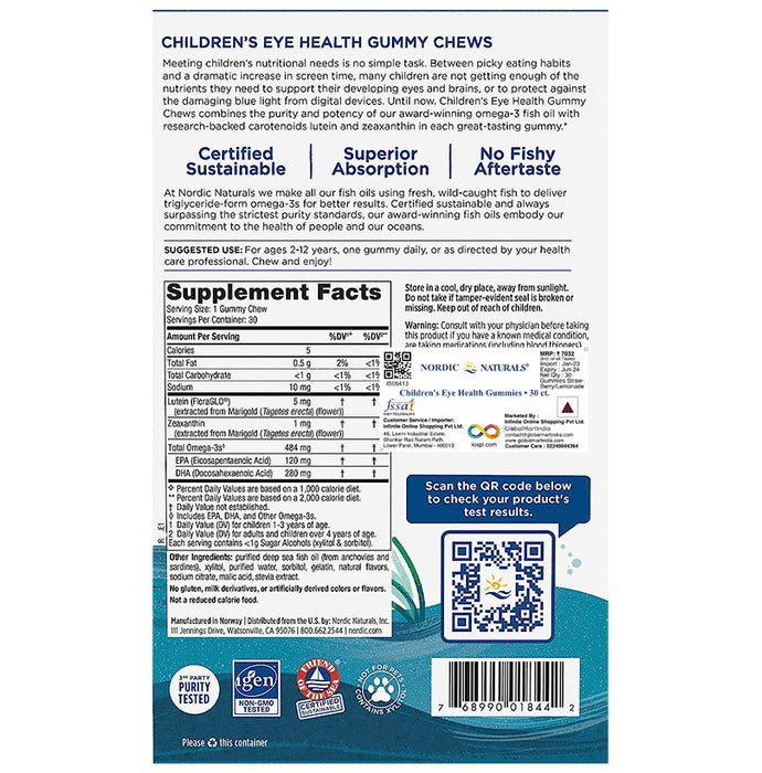 Nordic Naturals Zero Sugar Children's Eye Health Gummy