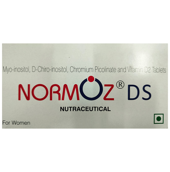 Normoz DS Tablet with Myo-Inositol, D-Inositol, Chromium & Vitamin D2 - Classic Derma