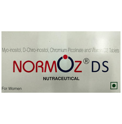 Normoz DS Tablet with Myo-Inositol, D-Inositol, Chromium & Vitamin D2 - Classic Derma