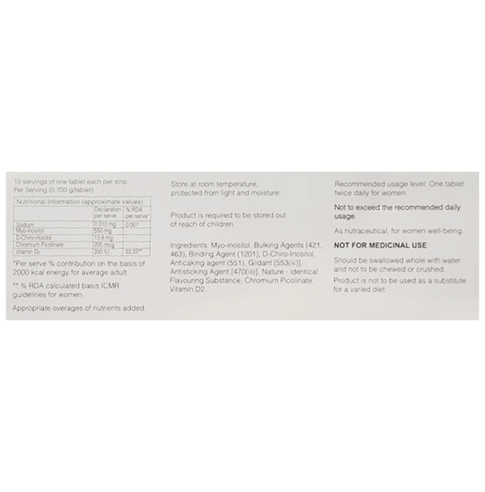 Normoz Tablet with Myo Inositol, D Chiro Inositol, Chromium & Vitamin D2