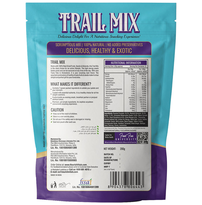 NourishVitals Trail Mix Seed & Nuts (200gm Each) Pack