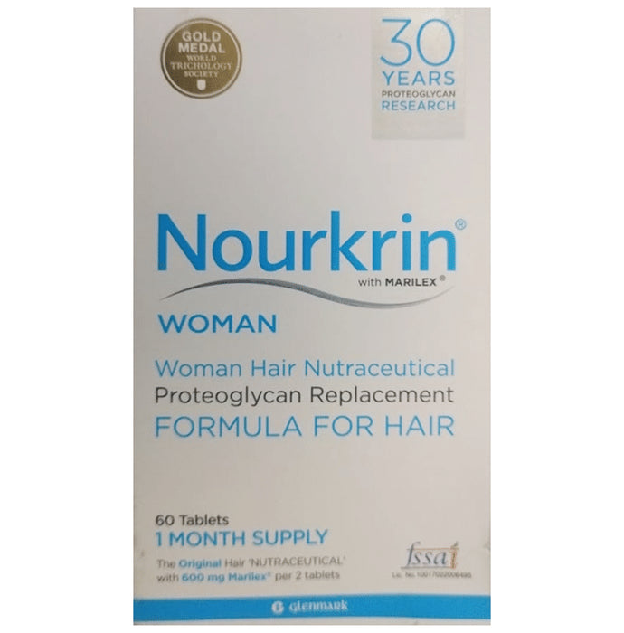 Nourkrin Women Tablet with Biotin & Vitamin C | Proteoglycan Replacement Formula for Hair - Classic Derma