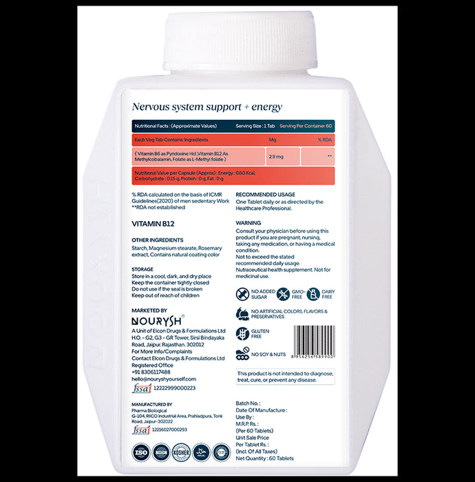 Nourysh Vitamin B12 (Methylcobalamin) 1500 mcg (Methylcobalamin) Tablet