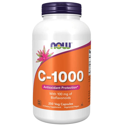 Now C-1000 for Antioxidant Protection | With 100mg of Bioflavonoids | Vegetarian Capsule - Classic Derma