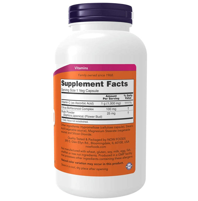 Now C-1000 for Antioxidant Protection | With 100mg of Bioflavonoids | Vegetarian Capsule