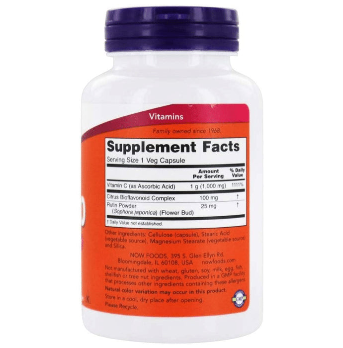 Now C-1000 for Antioxidant Protection | With 100mg of Bioflavonoids | Vegetarian Capsule
