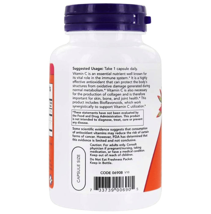 Now C-1000 for Antioxidant Protection | With 100mg of Bioflavonoids | Vegetarian Capsule
