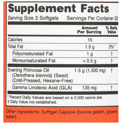 Now Evening Primrose Oil 500mg Softgel