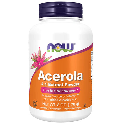 Now Foods Acerola 4:1 Extract Powder - Classic Derma
