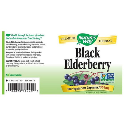 Now Foods Black Elderberry 575mg Vegetarian Capsule