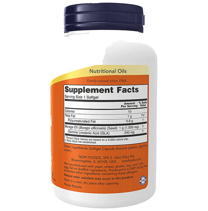 Now Foods Borage Oil 1000mg Softgel